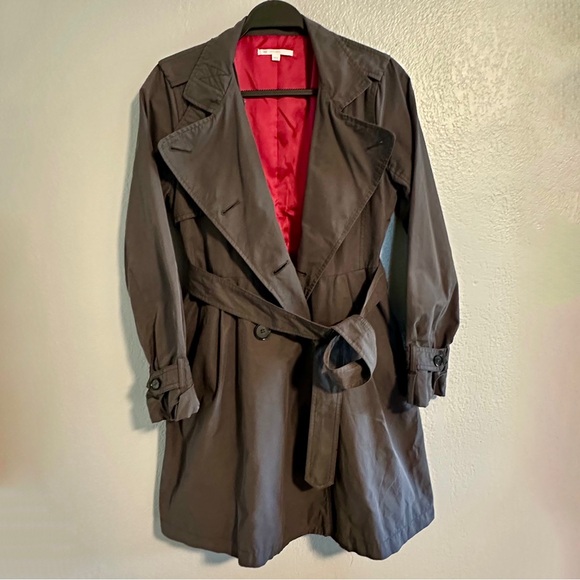 GAP Classic Double-Breasted Front Trench Coat with Belt and Inner Pink Lining - Picture 4 of 9